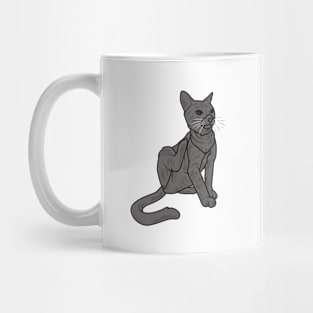 Black Cat Scracthing Mug